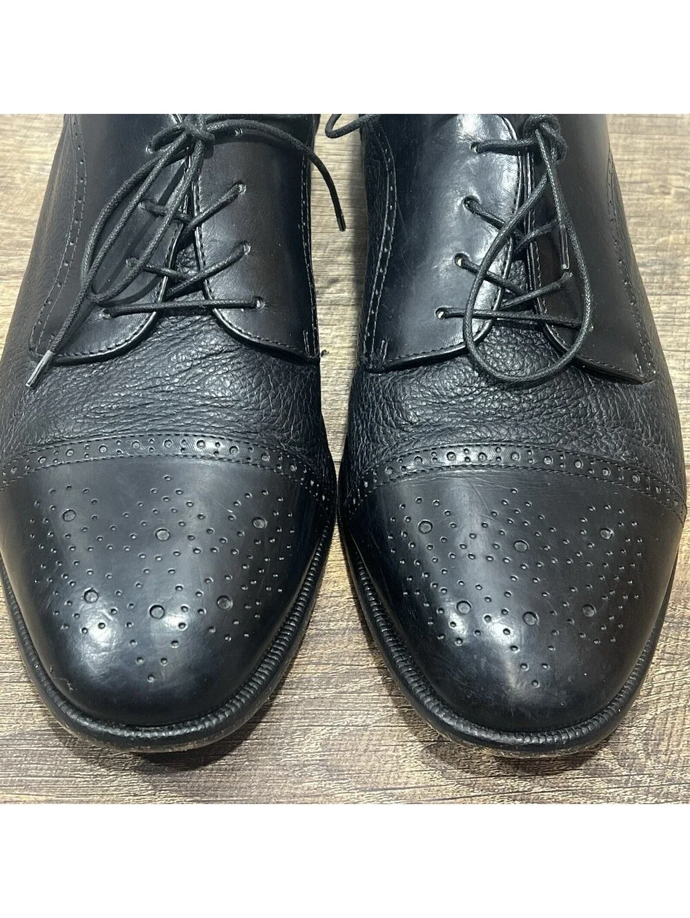Pronto Uomo Firenze Italian Mens 11 M Oxford Dress Shoe Black Leather 4393-02